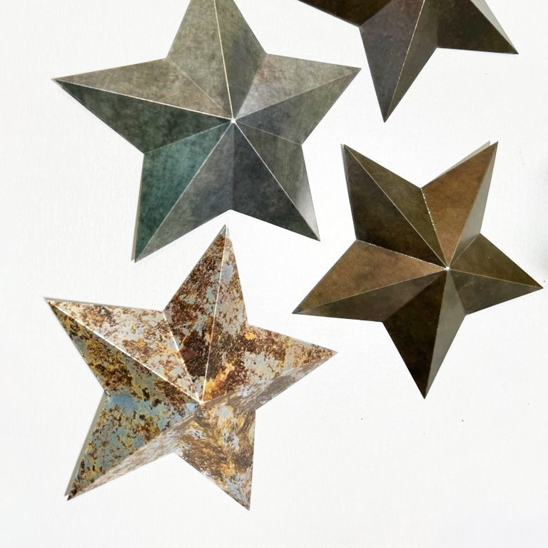 3D Metallic Paper Stars