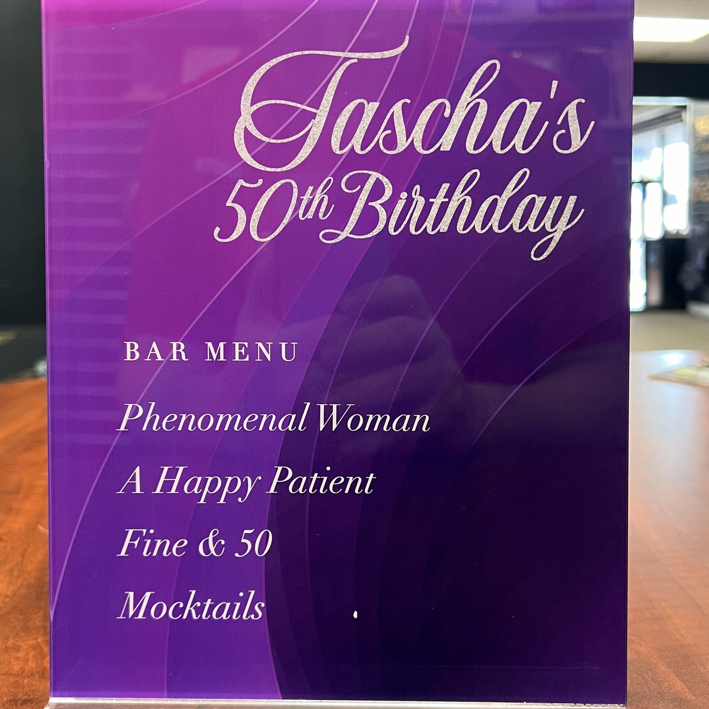 Custom 8x10" UV Printed & Laser Cut Table Top Sign