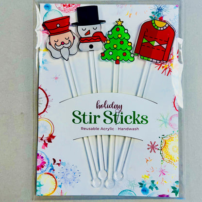 Festive Holiday Stir Sticks - Set C