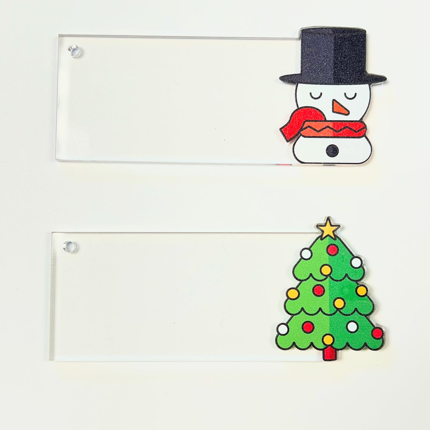 Set of 12 Festive Reusable Holiday Acrylic Gift Tags