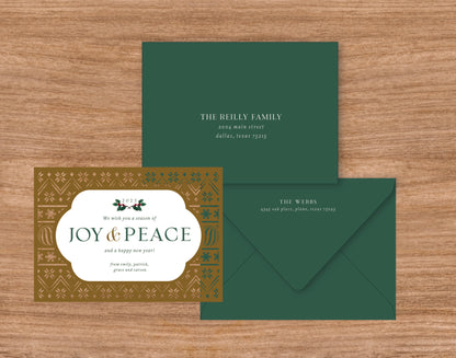 Laser Cut  Holiday Card - Peace & Joy