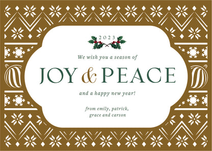 Laser Cut  Holiday Card - Peace & Joy